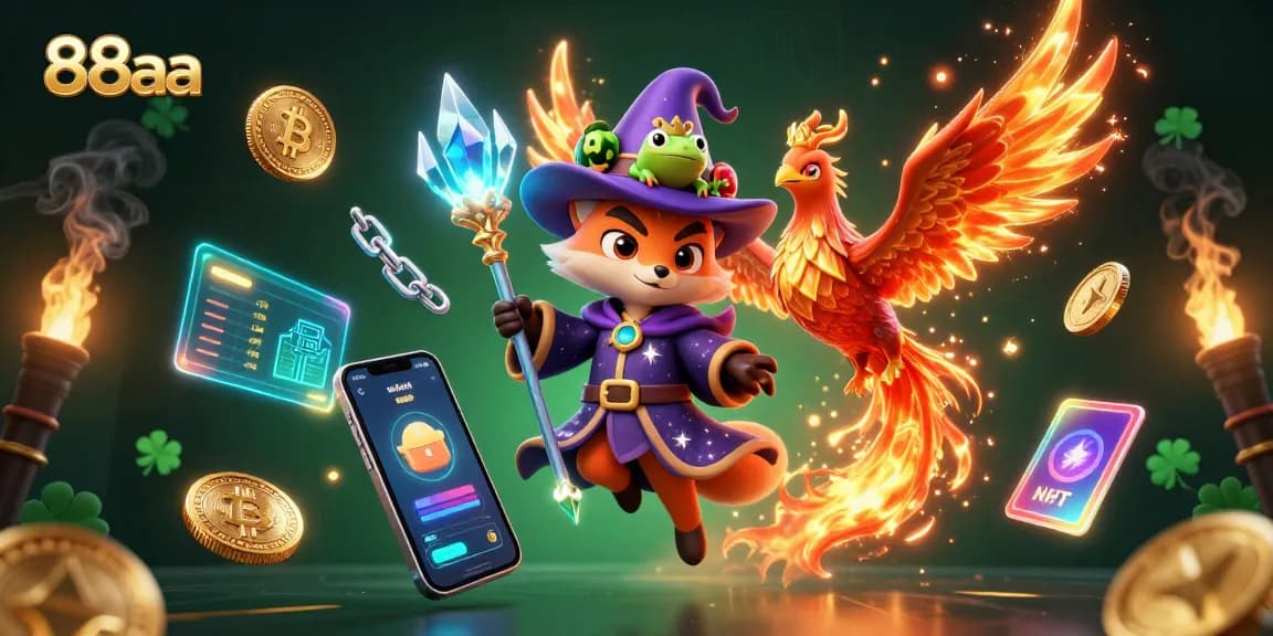 Experience enchanting gaming with 88aa in a vibrant 3D casino scene full of magical elements.