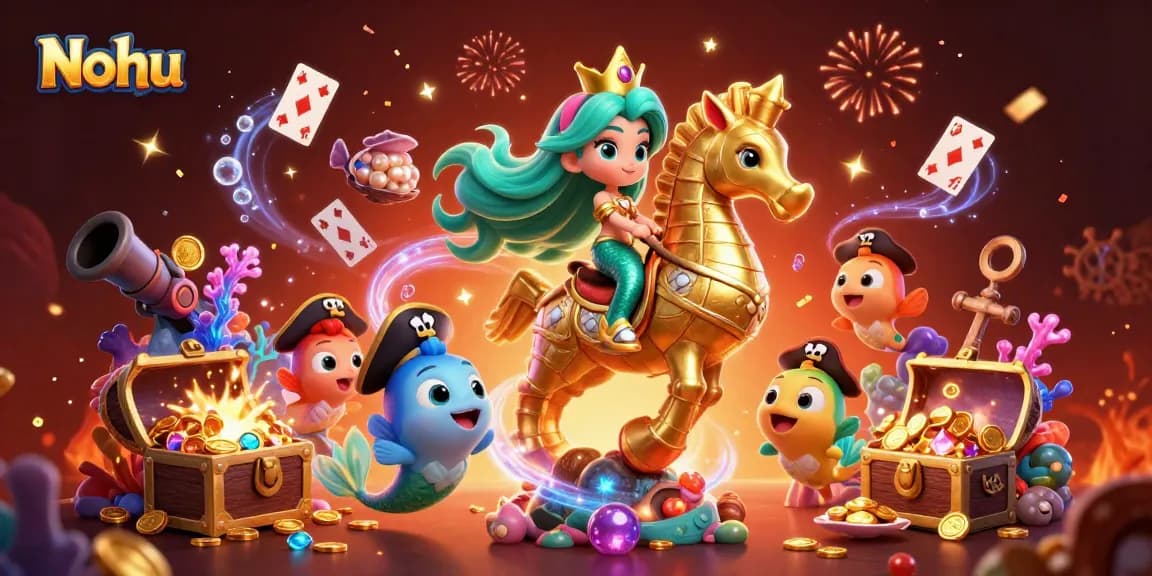 Nohu offers exciting gaming experiences with vibrant underwater casino elements and animated characters.