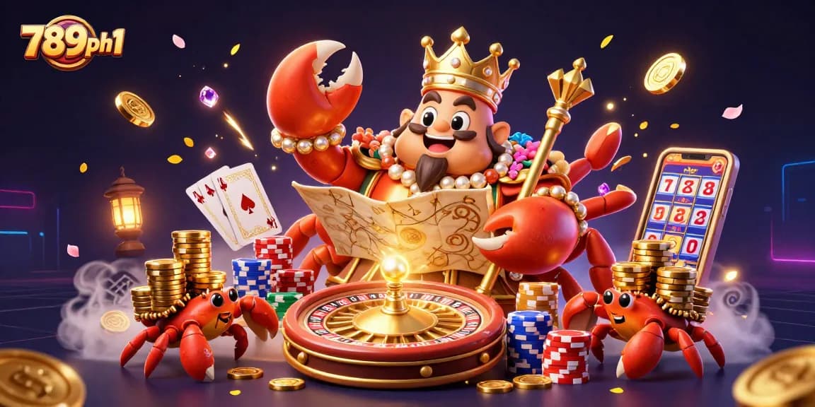 Engage in thrilling gaming with 789ph1's mesmerizing golden crab emperor and dynamic casino elements!