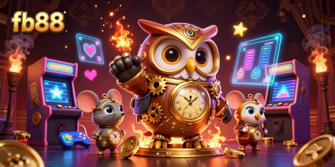 Experience the exhilarating world of fb88 with this dynamic 3D illustration blending casino elements and gaming nostalgia.