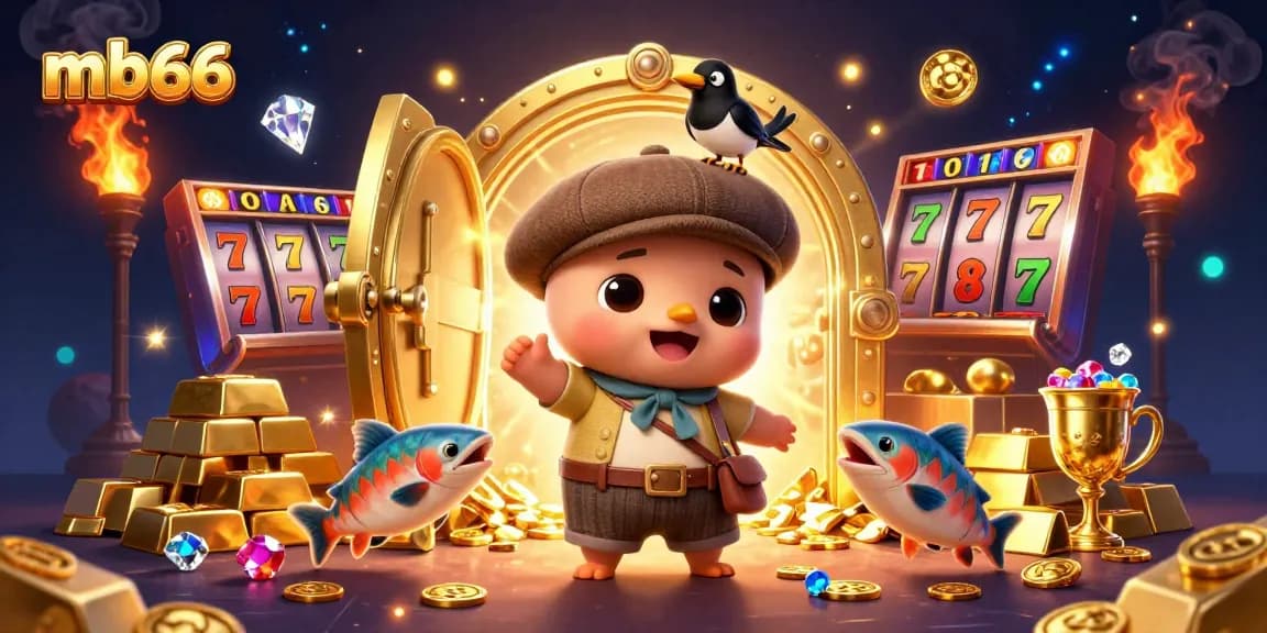 Spin reels and win big at mb66, featuring a playful Nessie and dazzling treasure.