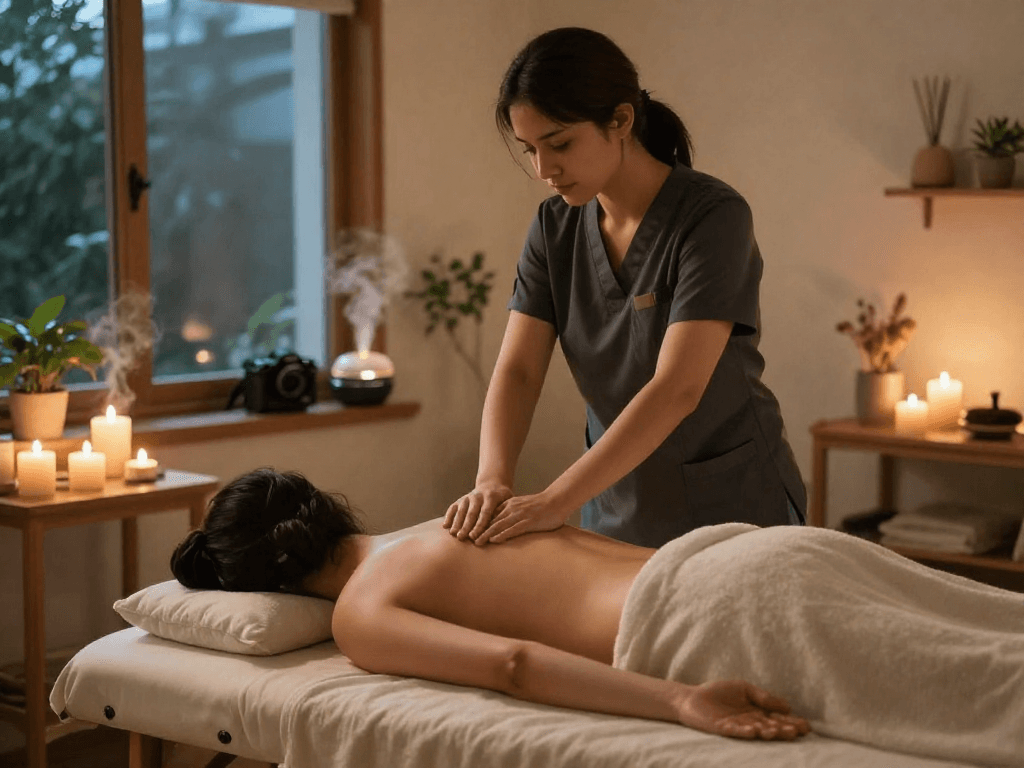 Experience the relaxation of 출장안마 at home with a soothing massage therapist in a tranquil setting.