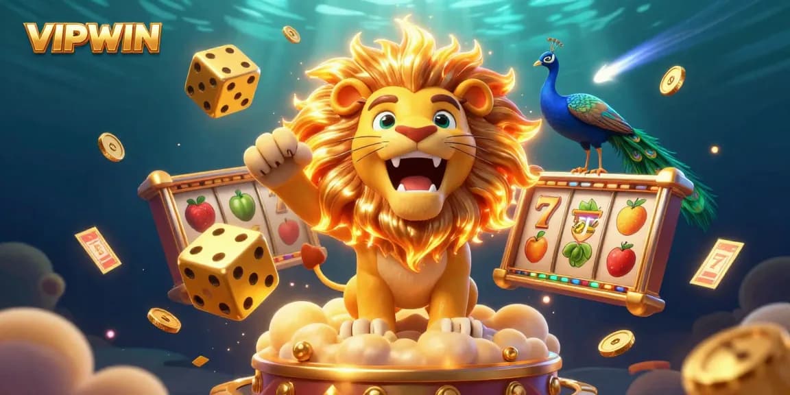 Engage with VIPWIN's vibrant casino experience featuring dynamic gaming elements and colorful characters.