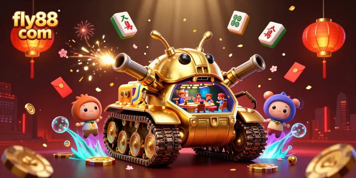 Discover the excitement of fly88 com with a vibrant, animated casino scene featuring games and characters.
