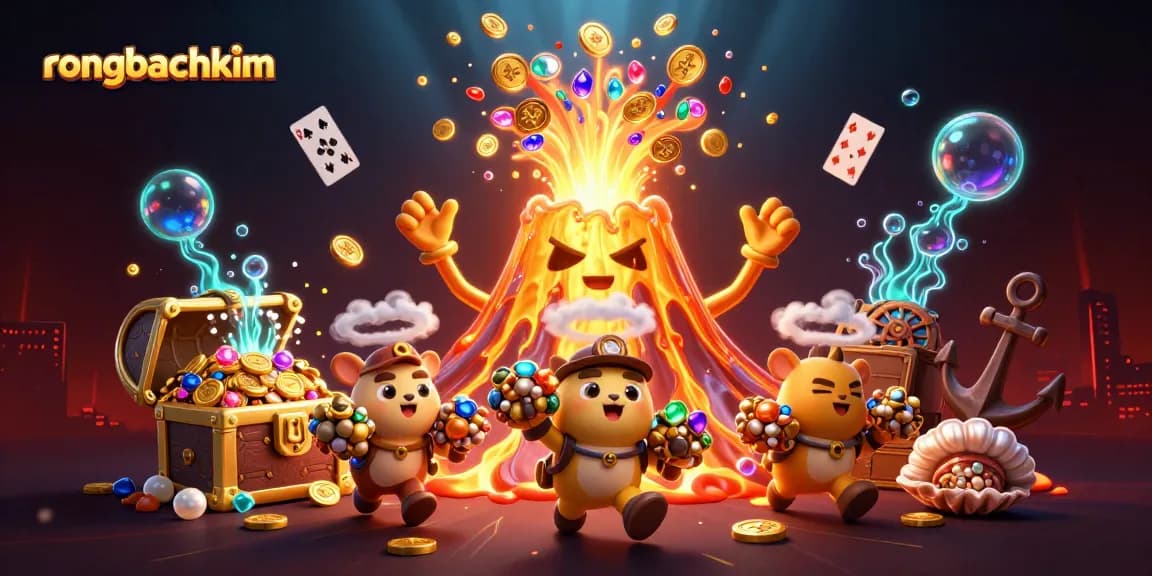 Enhance your winnings with rongbachkim's entertaining lottery explosion art full of treasures.