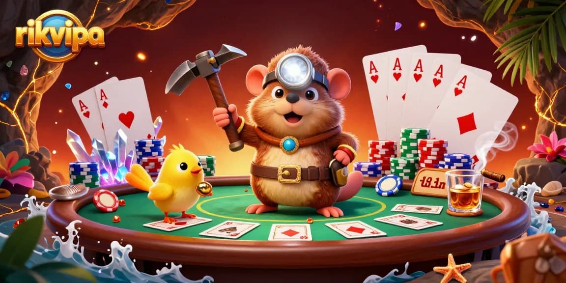 Join rikvipa players on a thrilling poker adventure with vibrant graphics in an underground casino.