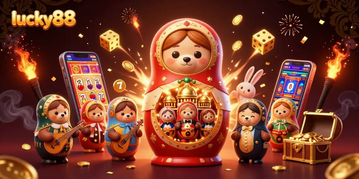 Engage in exciting gameplay with lucky88 amid vibrant characters and casino elements.