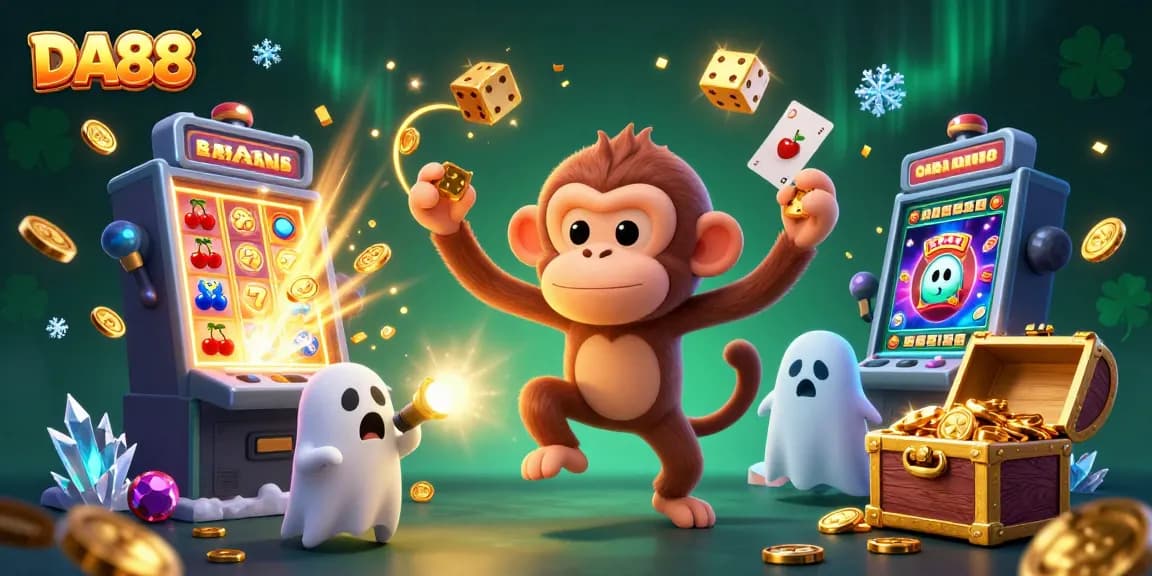 Experience the thrill of DA88 with golden coins and jackpot excitement in this 3D casino illustration.