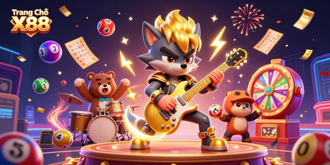 Experience fun on Trang Chủ X88 with exciting gambling activities, animated characters, and vibrant games.