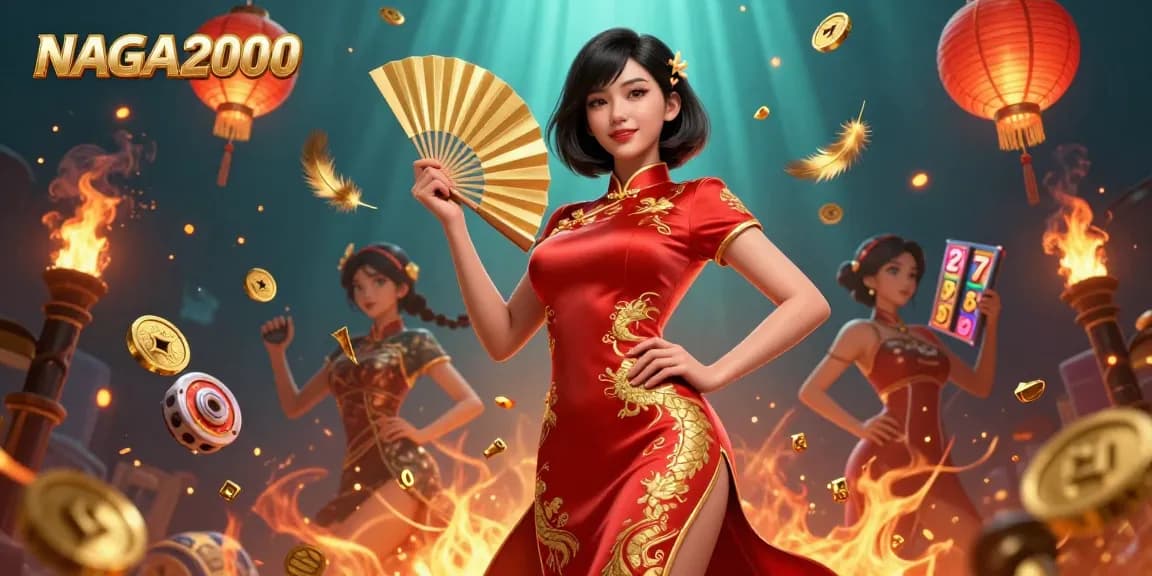 NAGA2000 memicu semangat dengan simbol slot, koin emas, dan suasana permainan yang hidup.