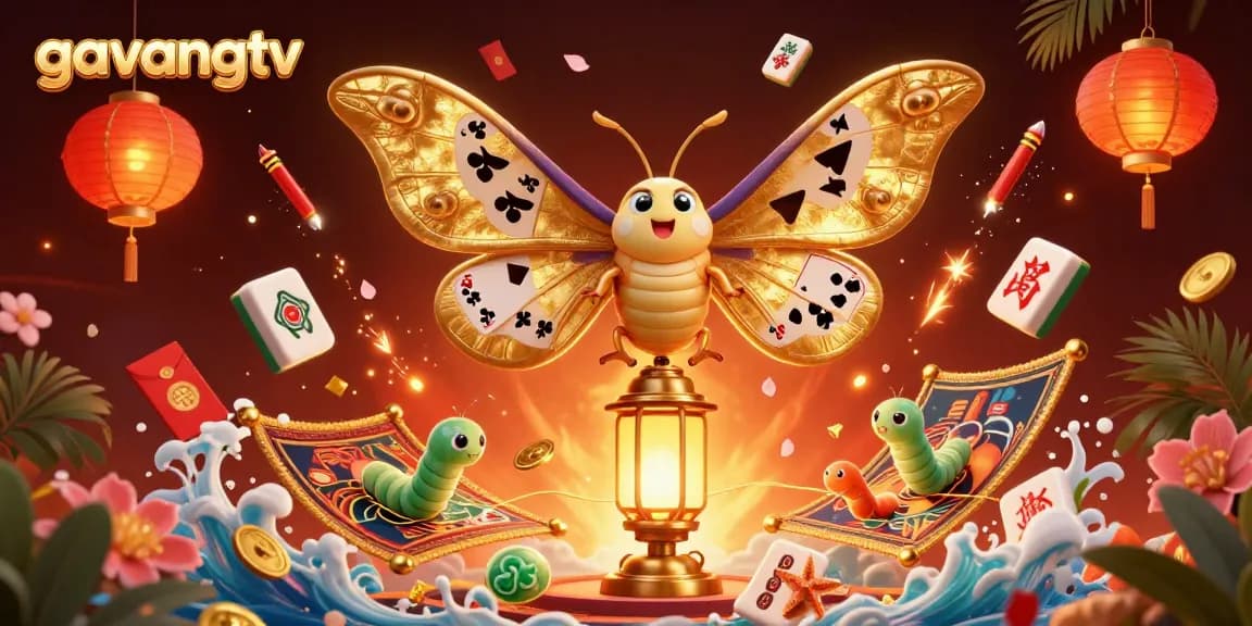 Experience thrilling bets with GavangTV's dynamic casino illustration showcasing vibrant gaming elements.