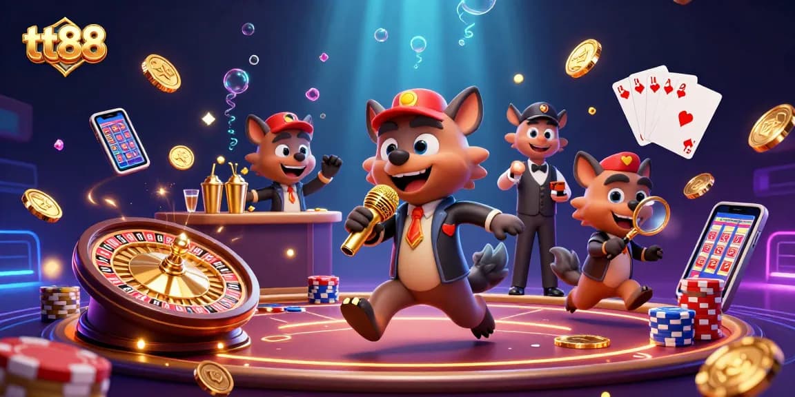 Experience the vibrant ambiance of the tt88 casino with hyenas in action, showcasing thrilling games and golden winnings.