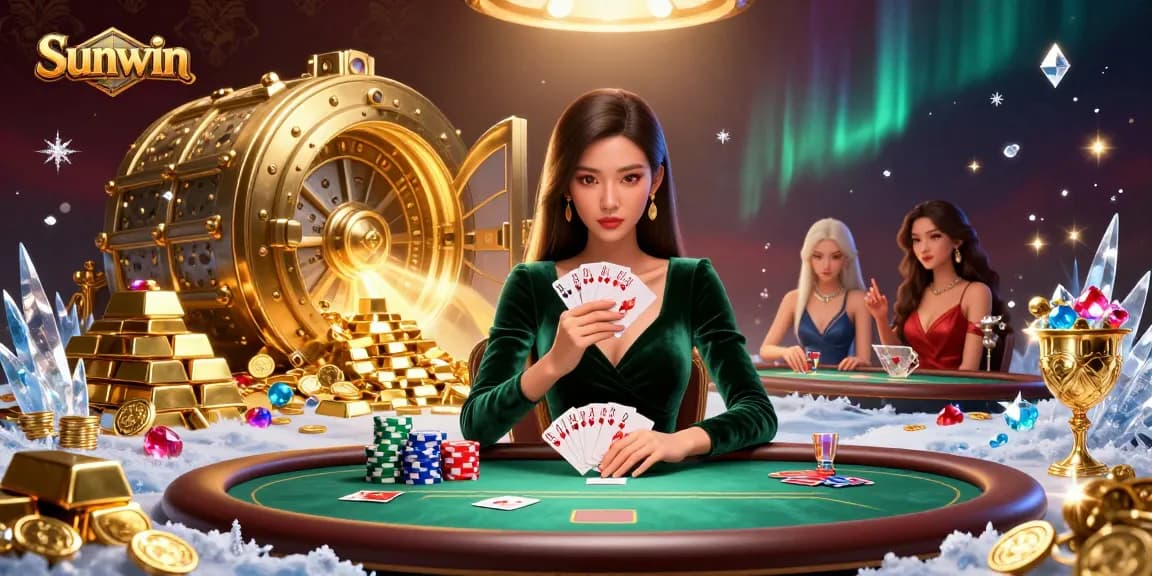 Experience winning at Sunwin with a luxurious poker setting featuring stunning 3D visuals.