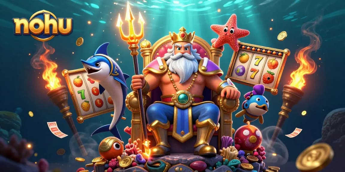Nohu enhances your gaming experience with vibrant slot reels and dynamic casino elements.