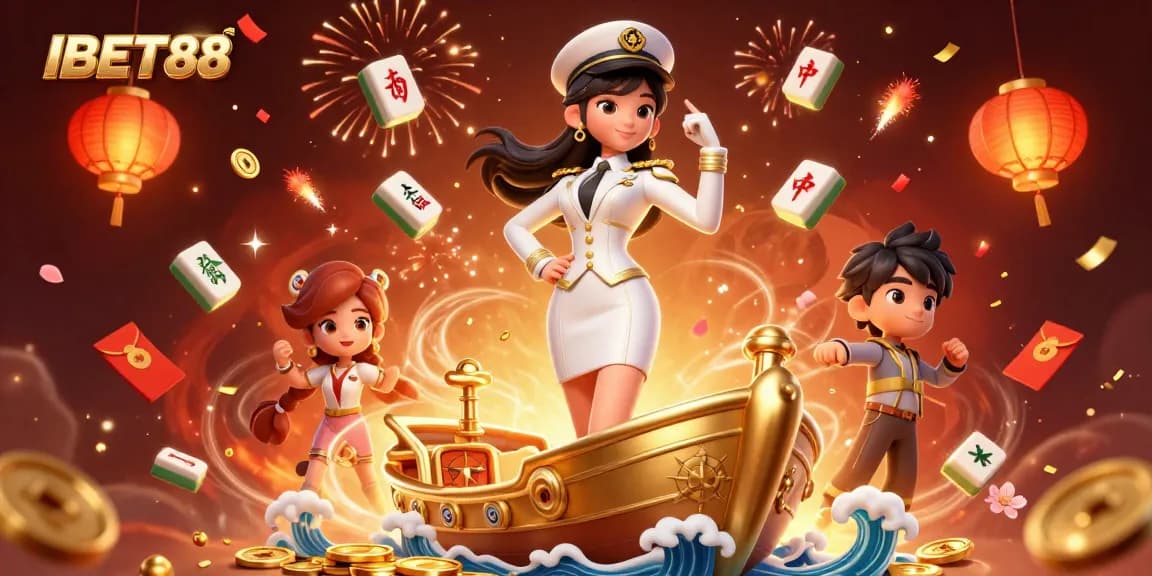 IBET88 casino scene showcasing vibrant gaming elements with festive atmosphere