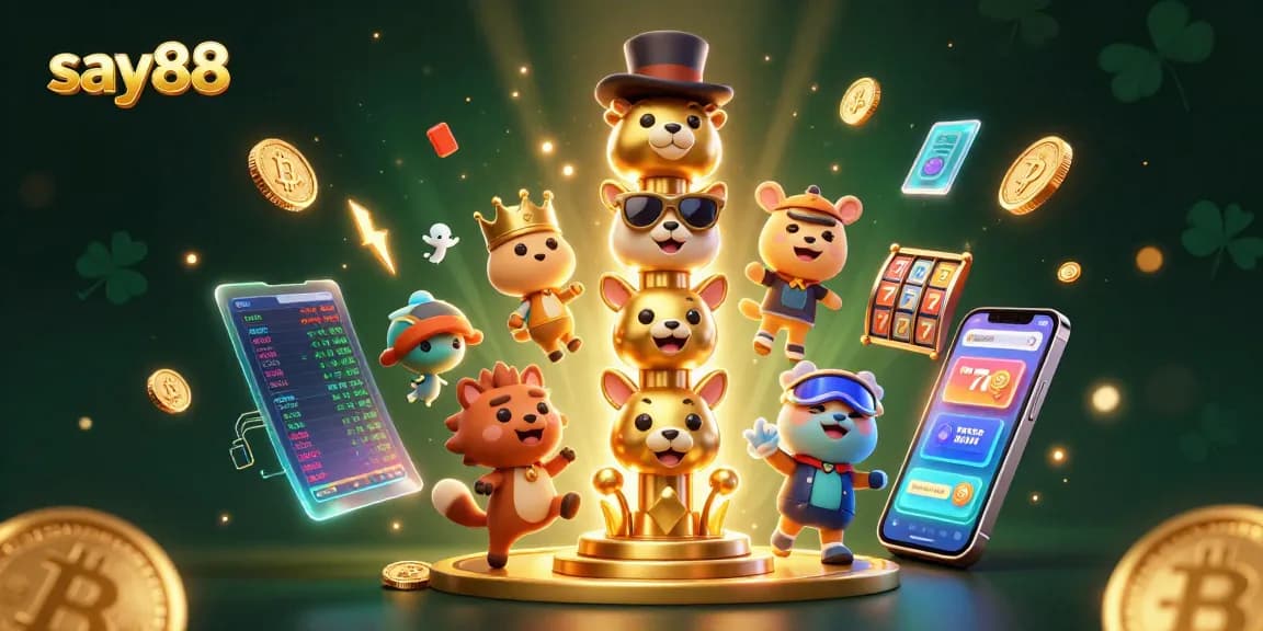 Join the excitement at say88 with a vibrant 3D casino illustration showcasing immersive gameplay elements.