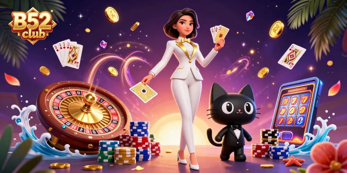 Experience the thrill of B52club with glamorous characters, dynamic casino elements, and vibrant gameplay energy.