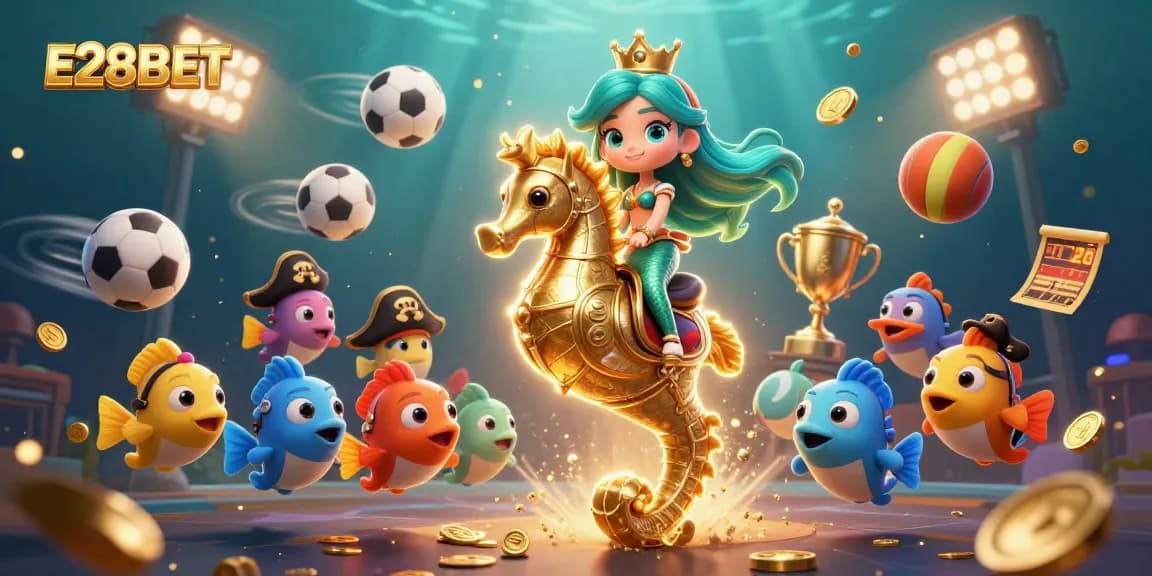 Experience exciting gameplay with E28BET and vibrant visuals in this dynamic 3D scene.