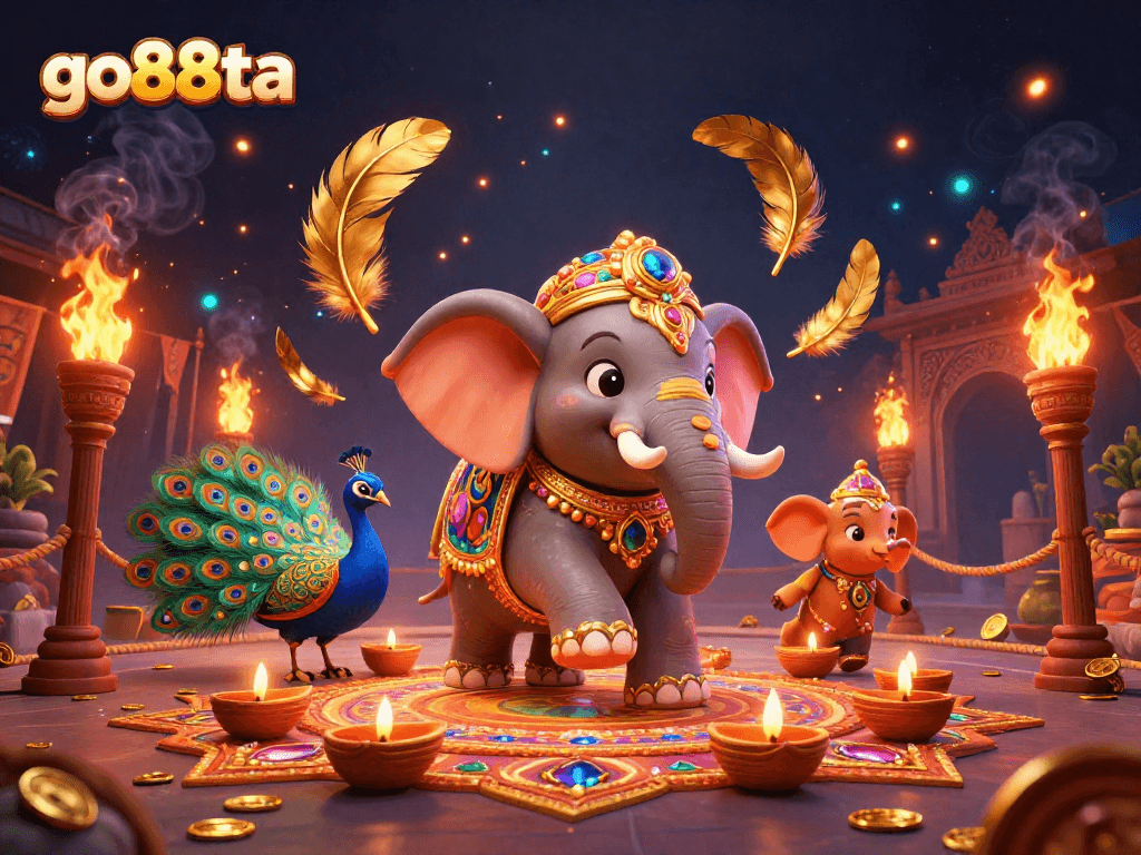 Engage in thrilling strategies at go88ta, showcasing vibrant casino elements amidst a colorful festive ambiance.