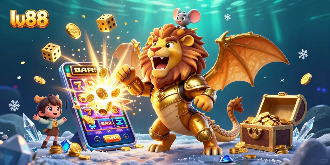 Experience the excitement of lu88 with this dynamic casino scene featuring a chimera and incredible game elements.