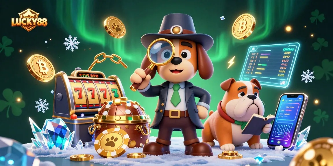 Spin and win with LUCKY88 in this thrilling 3D cartoon scene featuring exciting casino elements.