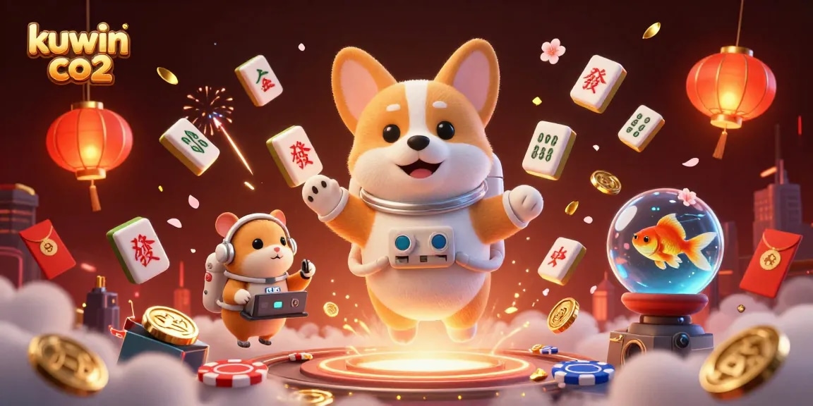 Engage with kuwin co2 in this vibrant casino-themed illustration showcasing dynamic gaming elements.