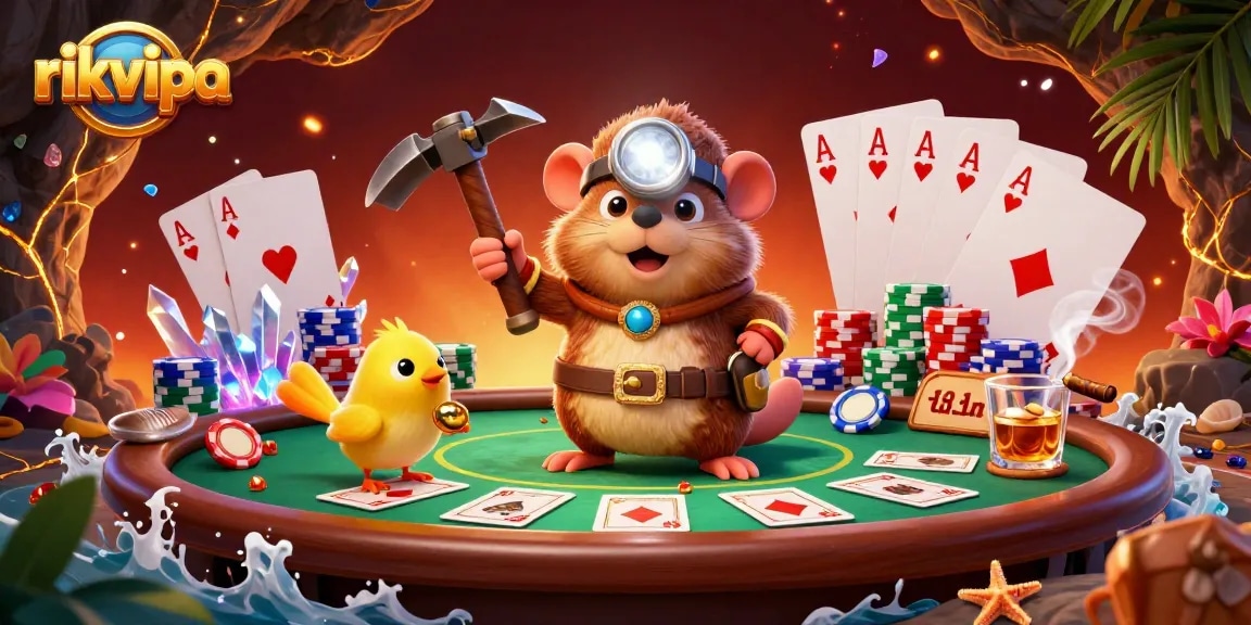 Join rikvipa players on a thrilling poker adventure with vibrant graphics in an underground casino.