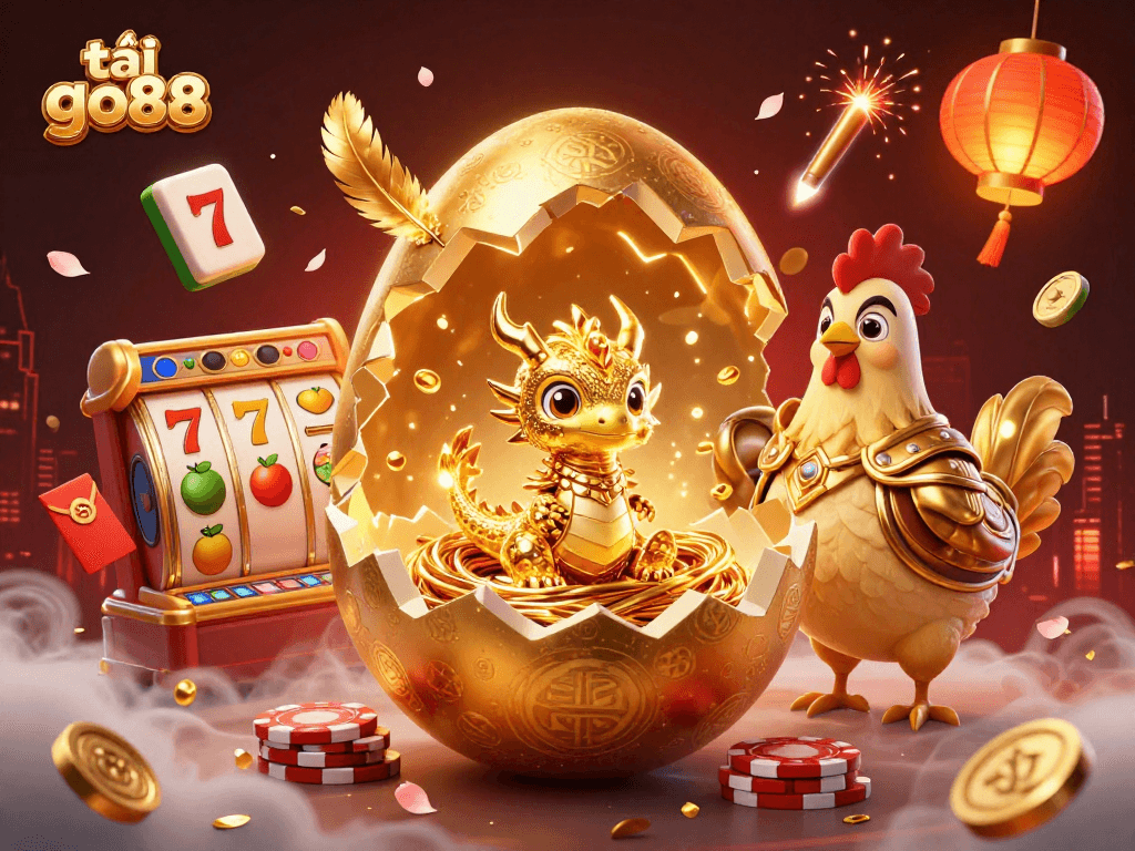 Experience the excitement of tải go88 with vibrant casino elements in a dynamic 3D scene.