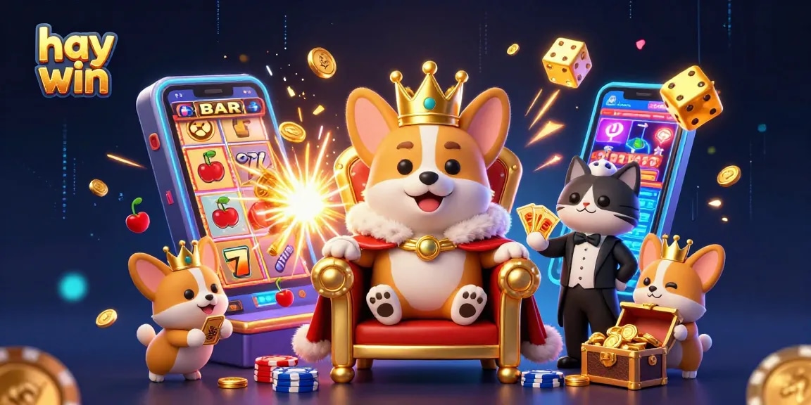 Experience the excitement of hay win with a rich and dynamic 3D casino scene filled with vibrant characters and game elements.