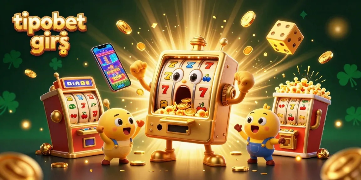 tipobet giriş ile jackpot kazanma heyecanını yaşarken, şanslı makinenin paralar fırlattığı an.