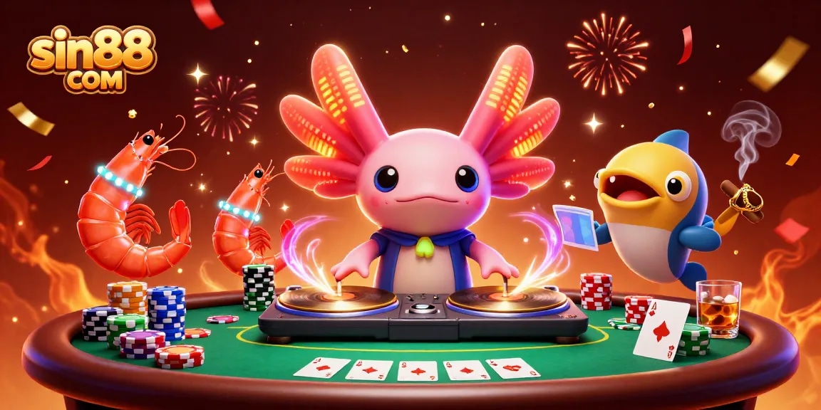 Experience the excitement of sin88 com with vibrant gambling elements and animated characters.