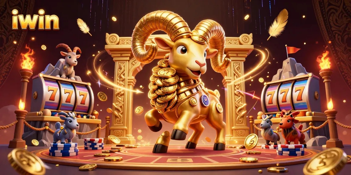 Play exciting slot games and win with iwin's engaging golden ram and vibrant casino elements.