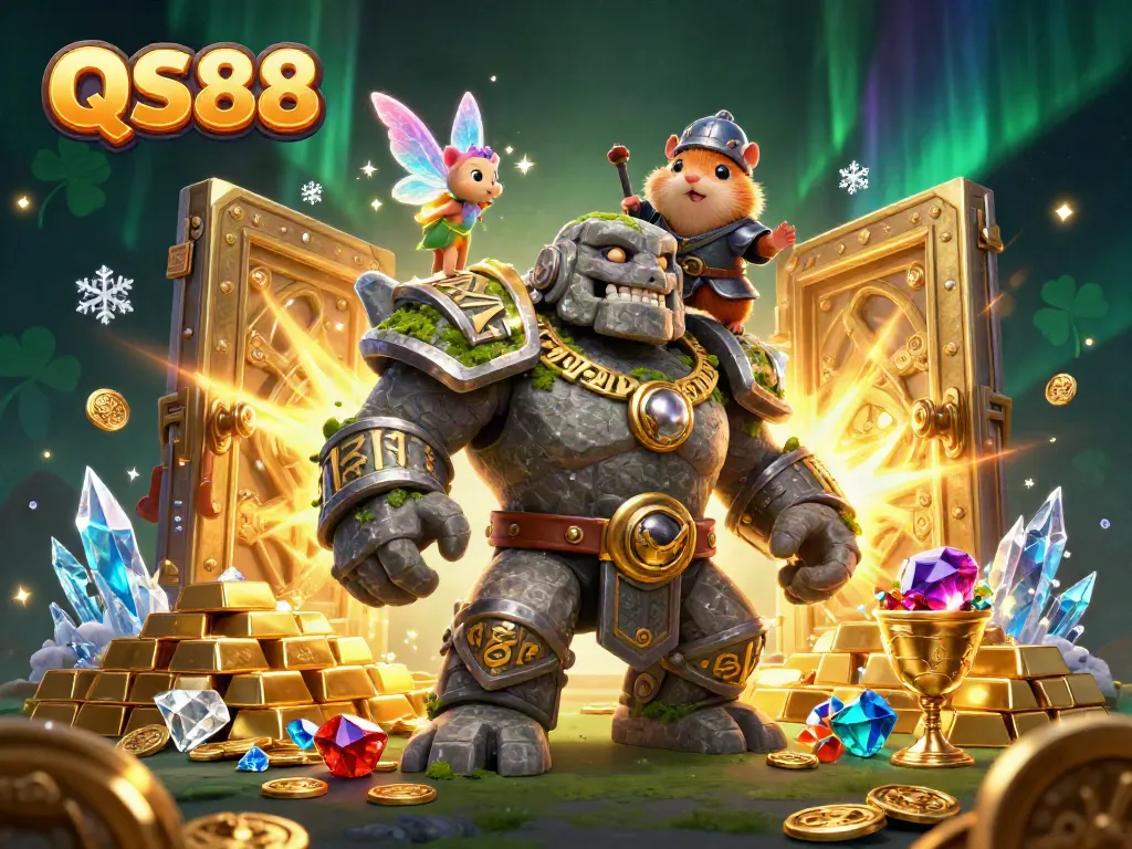 Experience the thrill of gambling with QS88 featuring a magical scene of adventure and treasure.