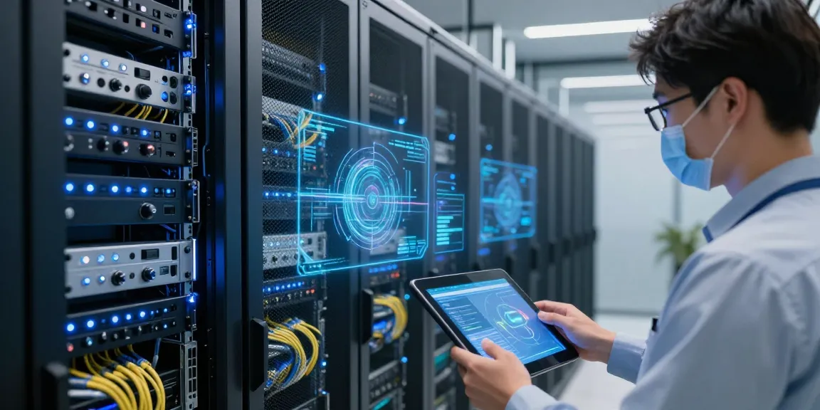 GO8 com advanced cloud computing infrastructure with server racks and holographic data visuals.