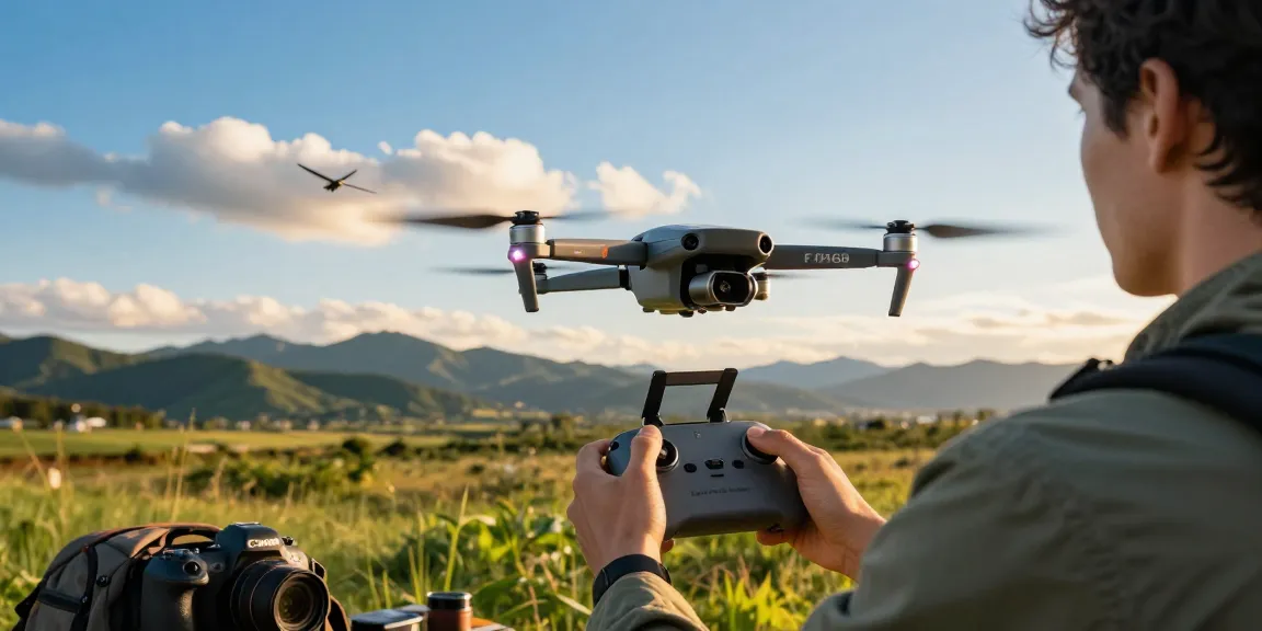 Captivating scene of a person piloting the F168 drone against a stunning sunset backdrop, showcasing outdoor adventure.