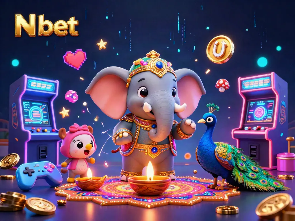 N bet promotes vibrant Keno gameplay in a lively digital casino scene with charming characters and dynamic visuals.