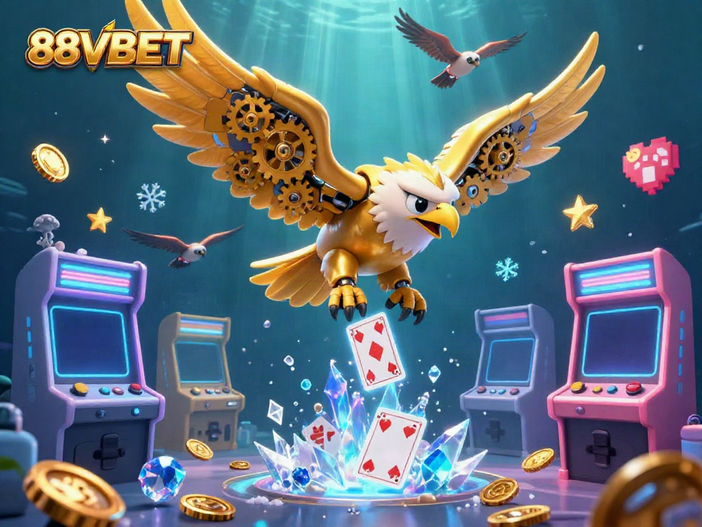 Join the excitement at 88VBET with a vibrant 3D illustration showcasing dynamic gameplay elements and winning opportunities.