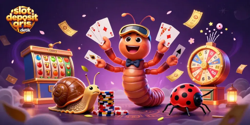 Experience thrilling entertainment with slot deposit qris 1 detik in this vibrant casino scene.